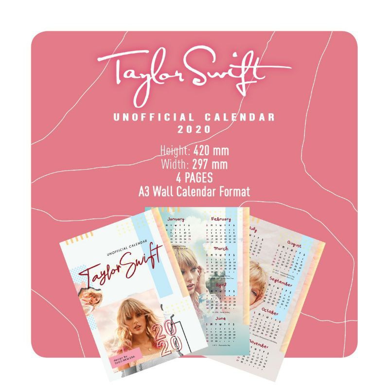 Taylor Swift Unofficial Calendar 2020 Shopee Indonesia