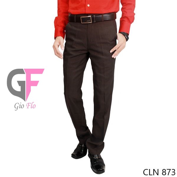 GIOFLO Celana Slimfit Pria Kantoran Panjang Polos Dark Brown / CLN 873