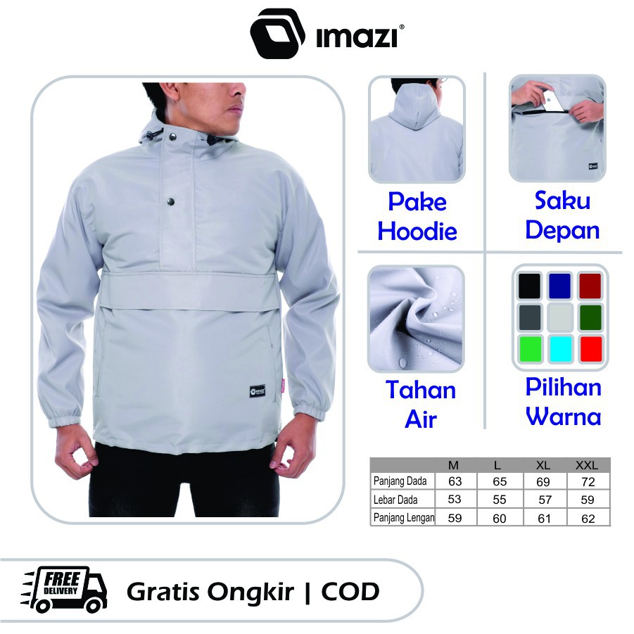 (JAKET ANTI AIR) Jaket Parasut Taslan Cougle Doraemon Original Imazi Waterproof Abu Muda Anti Air