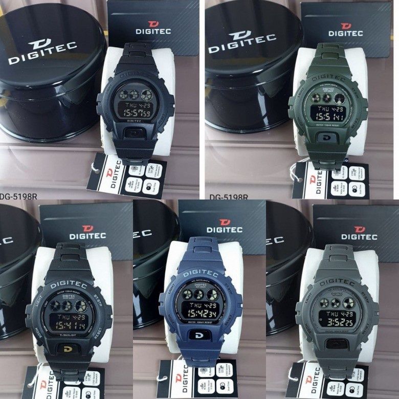 JAM TANGAN PRIA DIGITEC 5198 DG5198 DIGITAL RANTAI MIKA ORIGINAL