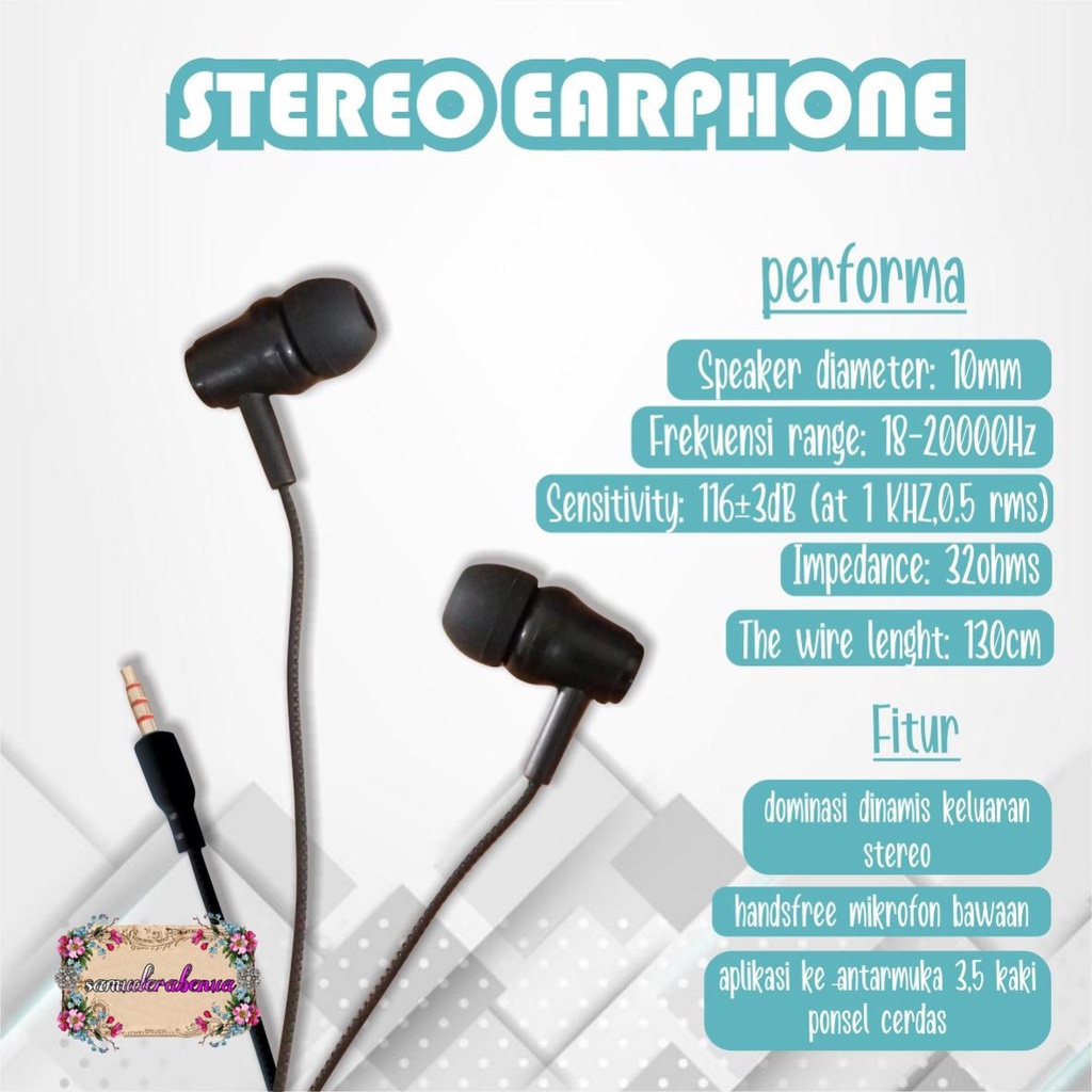 BM031 Headset DIINAMI E39 stereo Earphone Bass Android iPhone Original With MIC - Garansi 1 Tahun SB2583