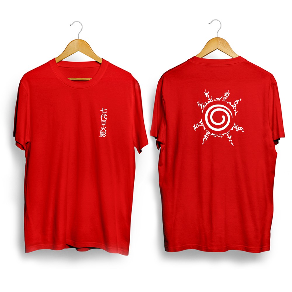 Kaos anime Naruto Uzumaki omoji tato kyubi HC Lingkar Anime + Belakang