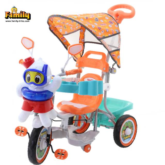 Tricycle Sepeda Tiga Roda Anak Balita Family 943 KT octopus kanopi