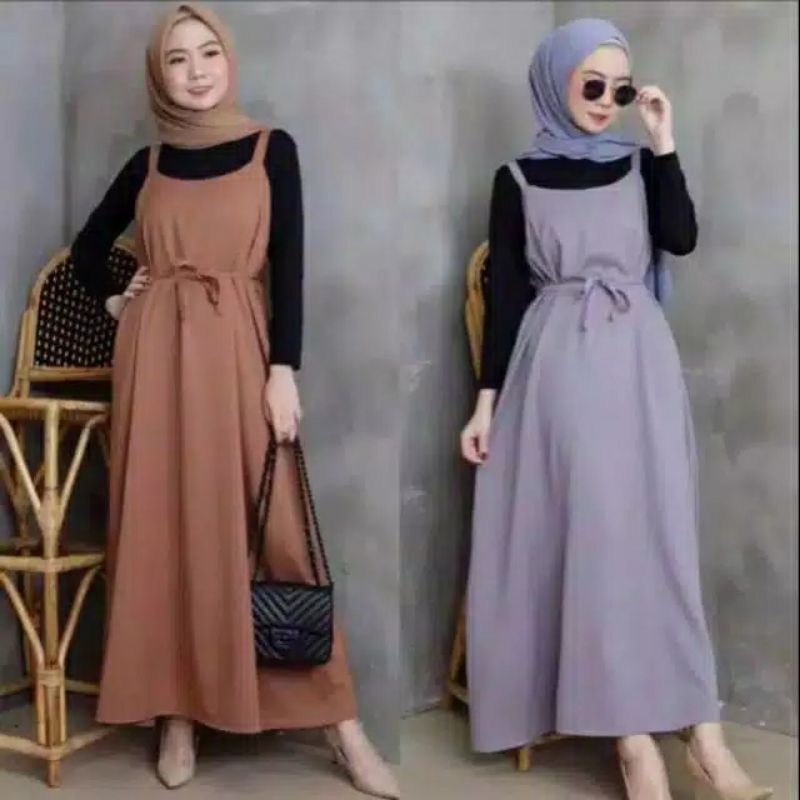  Overall  Dress  Jumbo Muslim Celana Import Casual Murah  