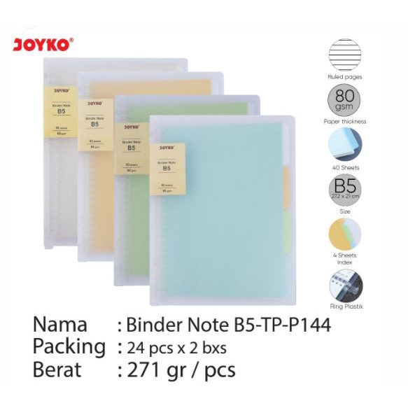 

BInder Note Joyko Cover Transparan A5/B5