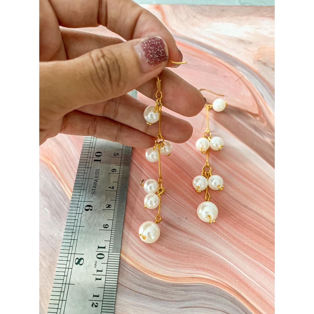 Senada Victory Anting Perl Mutiara Juntai Pesta Aksesoris Wanita AM028