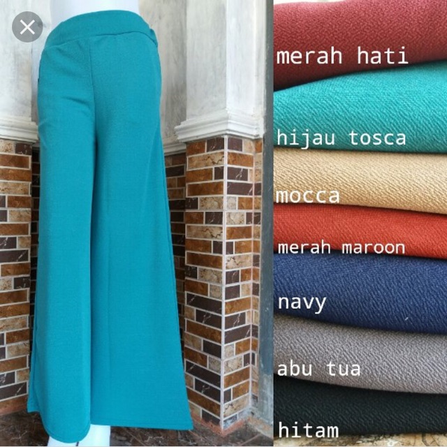 Celana kulot wanita bahan wafle muat bb 55-65kg msh Ok