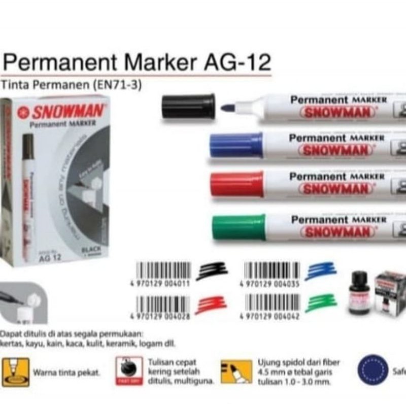 

Spidol Snowman Permanent Marker AG-12