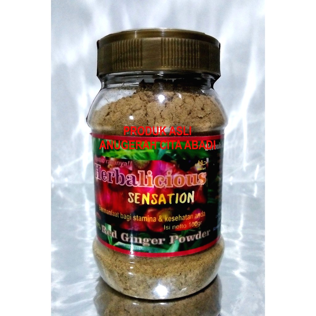 

Jahe Merah Bubuk Herbalicious Sensation Pure Red Ginger 100gr/250gr Toples Plastik