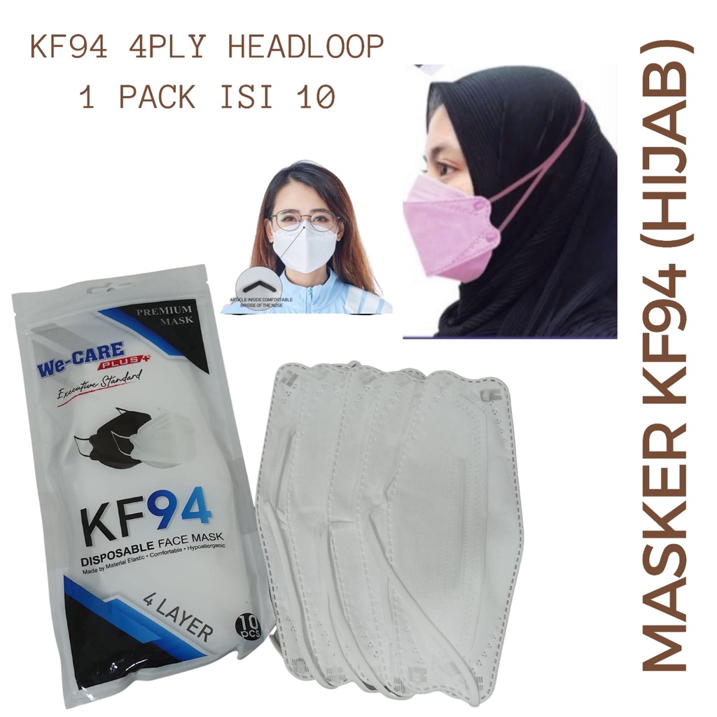 MASKER We-Care KF94 Headloop / HIJAB 4 PLY