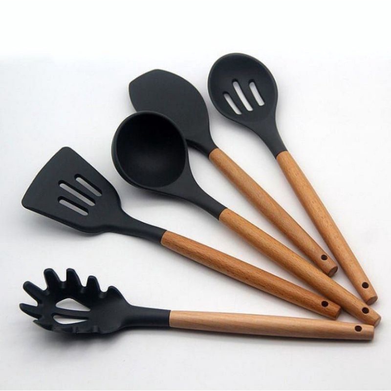 Idealife IL-172 Spatula Sutil Sodet Nilon Nylon Dengan Tempat Dudukan IL 172 Sendok Masak Kitchen dapur set