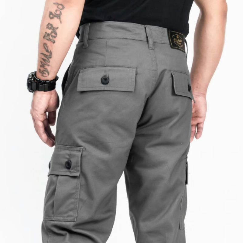 Wisdom Project - Celana Kargo Standar Reguler Fit  Original Non Stretch Canvas premium - Grey Peace