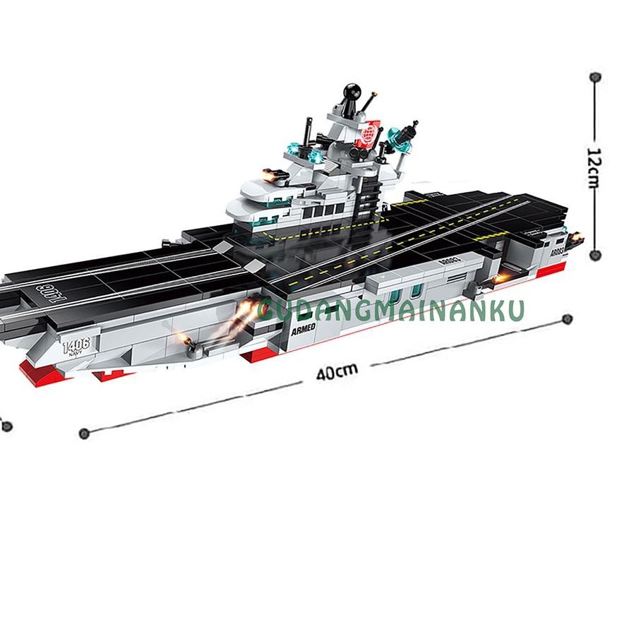 ♟ Qman Enlighten Carrier Warship 1406 (8 macam) Pangkalan Udarap ✤