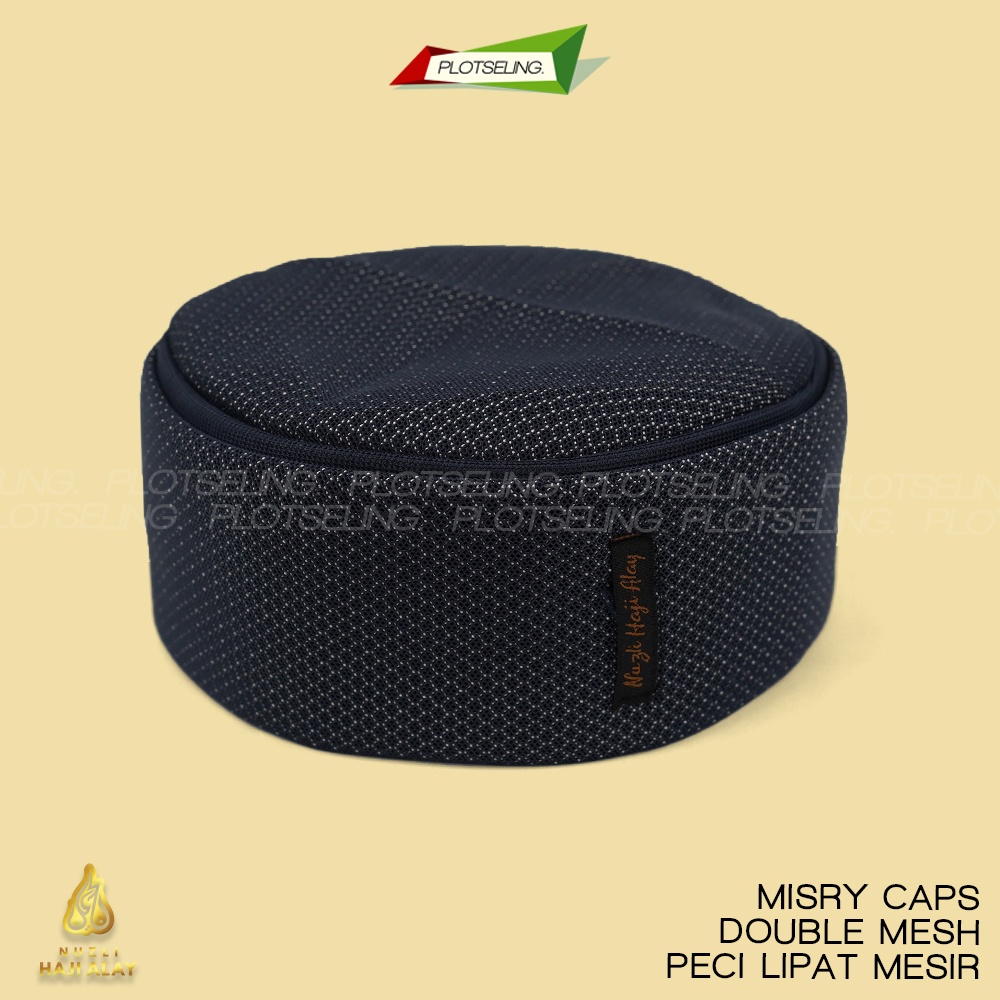 Peci Lipat MESIR DOUBLE MESH Premium Haji Alay Kopiah Hitam Putih Abu Biru Kopyah Sholat Maiyah Cak Nun Kopeah Santri Bulat Pria Anak Dewasa Kupluk Laki Motif Rosal Hat Polos Jaring Madun Pakol Habasa Malaysia Oman Assagofah Terompah Madinah NU Ori