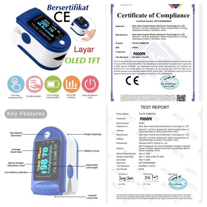 FINGETRIP PULSE OXIMETER ALAT UKUR KADAR OKSIGEN DAN DETAK JANTUNG