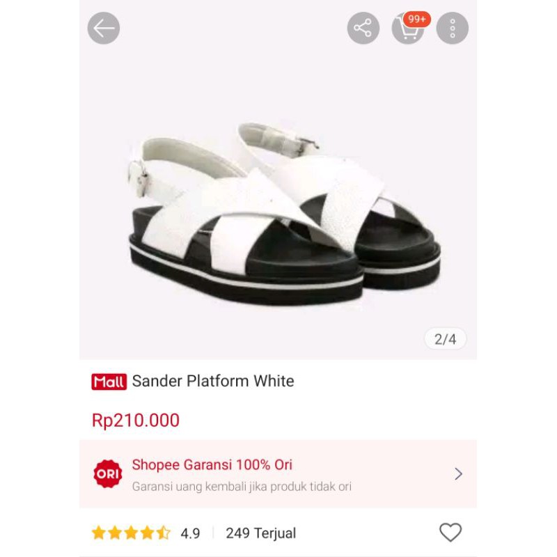 Sander Platform White by Adorableprojects / sepatu sandal / sandal bertali