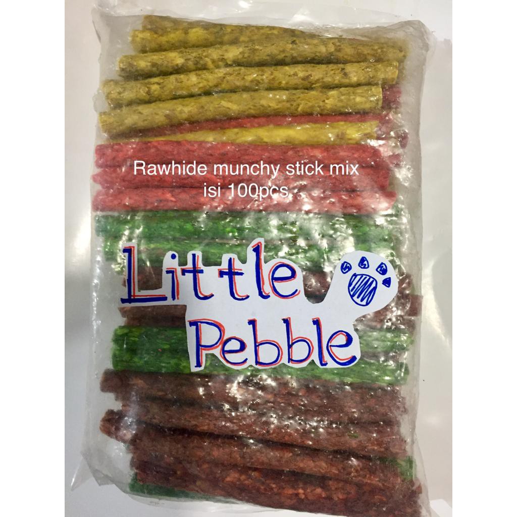 TULANG snack stick cemilan anjing-natural rawhide munchy stick mix isi 100pcs-RM1010