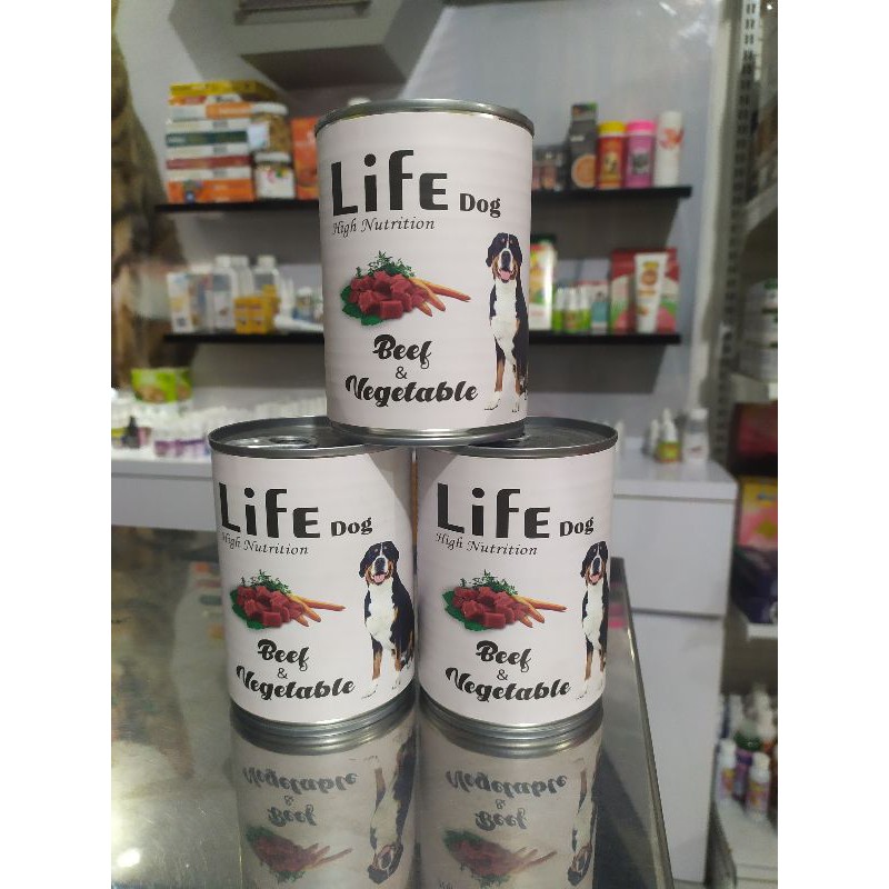 Life Dog Beef Vegetable 375gr / Makanan Basah Anjing kaleng