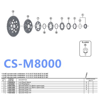 Shimano Xt Cs-M8000 Slx M7000 Sprocket Roda Gigi 11