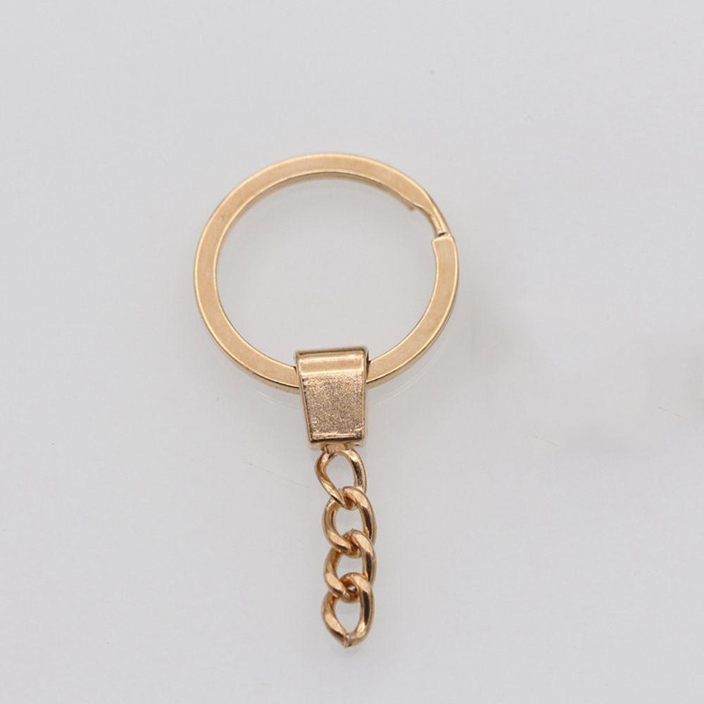 [Elegan] Gantungan Kunci Kreatif Fashion Membuat Perhiasan Rhodium DIY Aksesoris Perhiasan Panjang Putaran Split Keychain