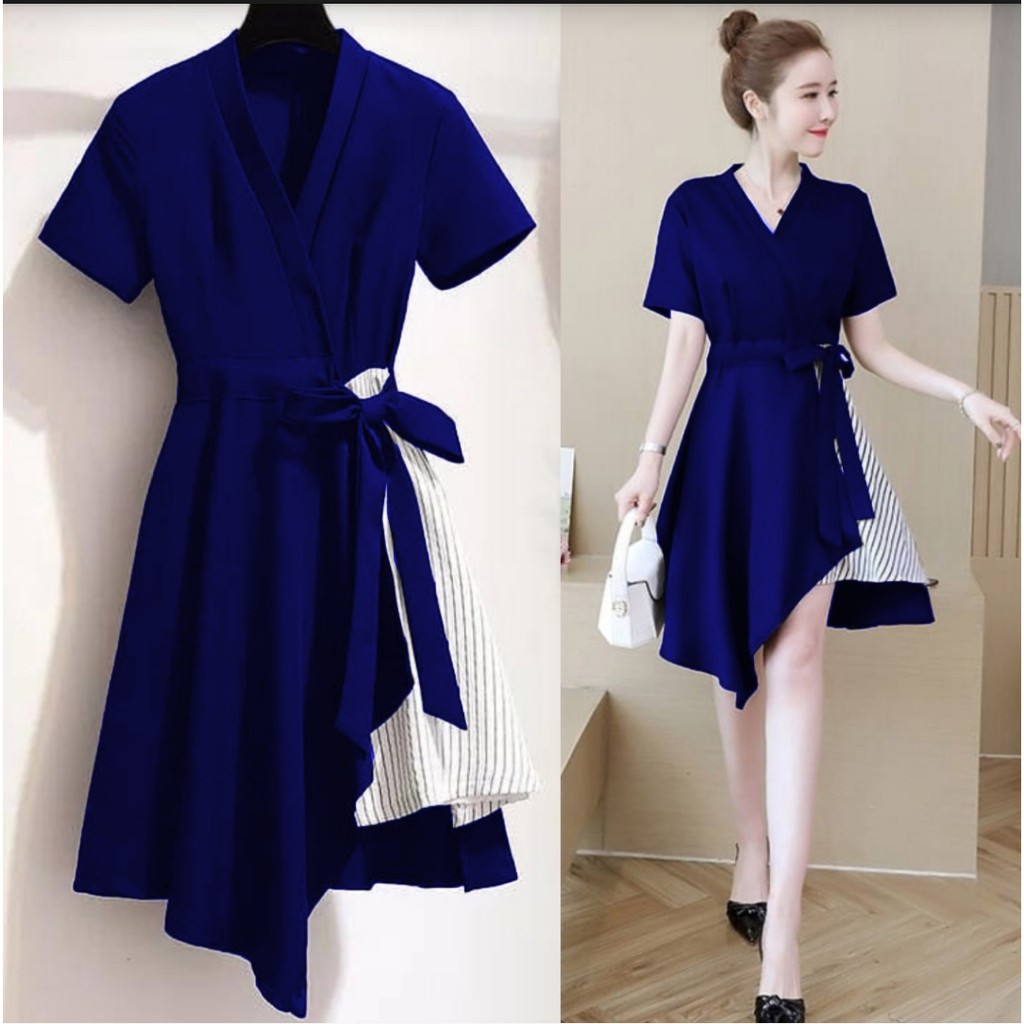 [HNFK] Dress Eliva / Dress Wanita / Dress / Dress Wanita Casual Dress / Dress Batik / Dress Motif / Dress Korea Wanita Terbaru / Dres import