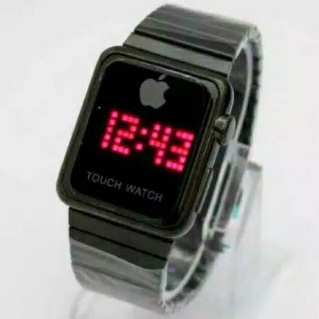 JAM TANGAN PRIA APPLE WATCH TOUCH RANTAI FULL BLACK