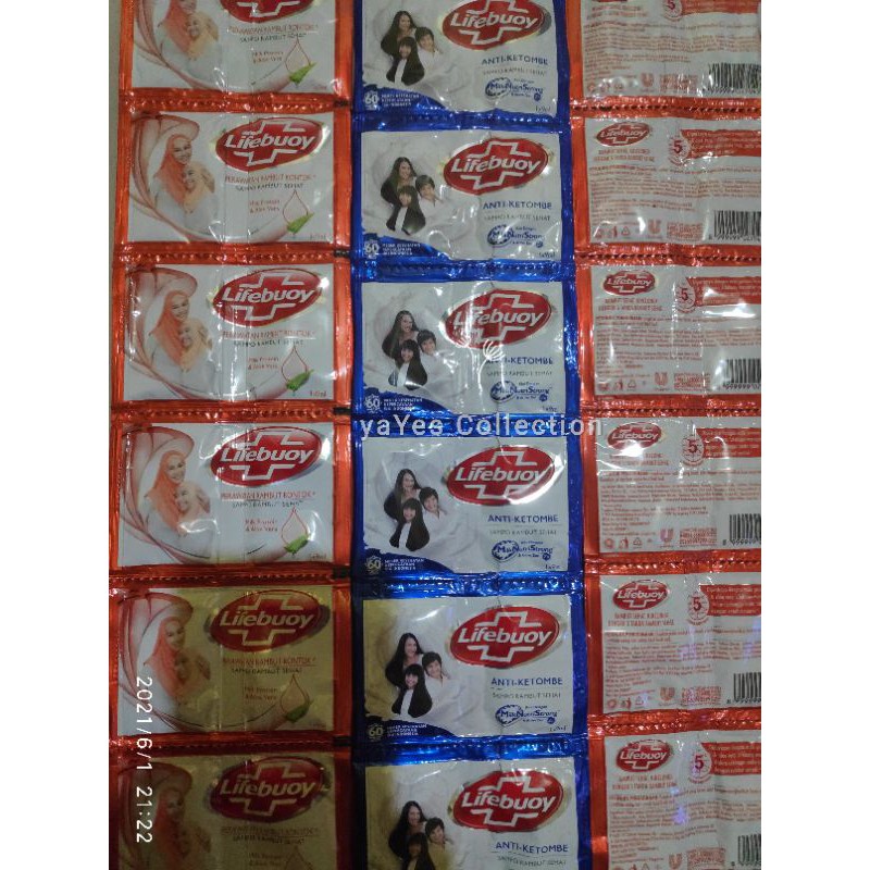 Lifebuoy Shampo Renceng 12 pcs Sachet 9 ml Sampo lifeboy rencengan lifboy rambut rontok anti ketombe