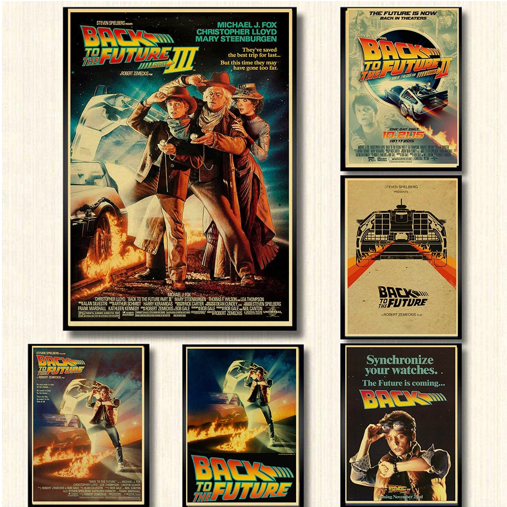 Poster Stiker Dinding Desain Back To The Future Film Propaganda Bahan Kanvas Gaya Retro Untuk Dekorasi Rumah