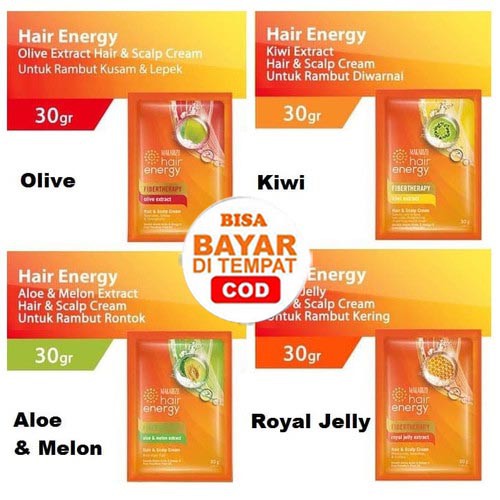 Makarizo Creambath Royal Jelly Olive Kiwi Aloe &amp; Melon 30 gr Hair Energy Fibertherapy Hair &amp; Scalp