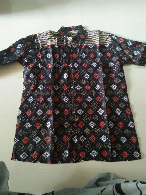Grosir Batik Hrb026 Kenongo Kemeja Tosca Pendek Pekalongan Padi M L Xl Sogan Prin Halus Kemeja Batik