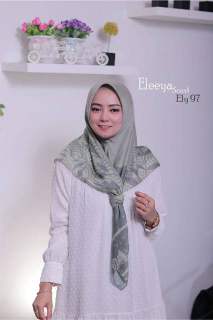 HIJAB SEGIEMPAT MOTIF || Eleeya Scarf ELY 97