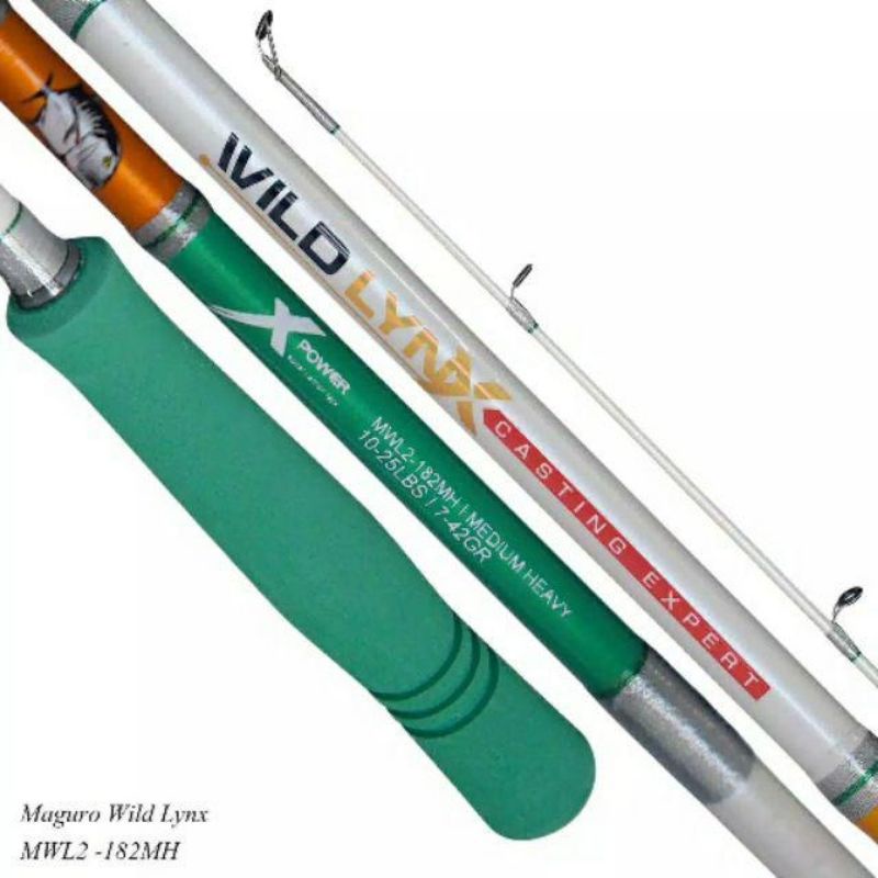 Joran Maguro Wild Lynx | Ring full Fuji | Sambung 2 | Butt joint | Casting | Light Popping | Laut