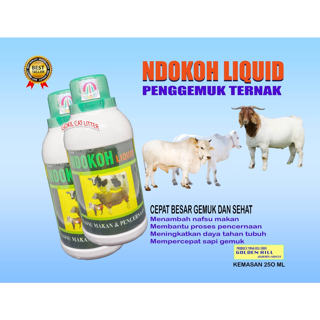 OBAT VITAMIN PENGGEMUK SAPI-NDOKOH LIQUID-PENAMBAH NAFSU MAKAN SAPI,KERBU,KAMBING, DOMBA,