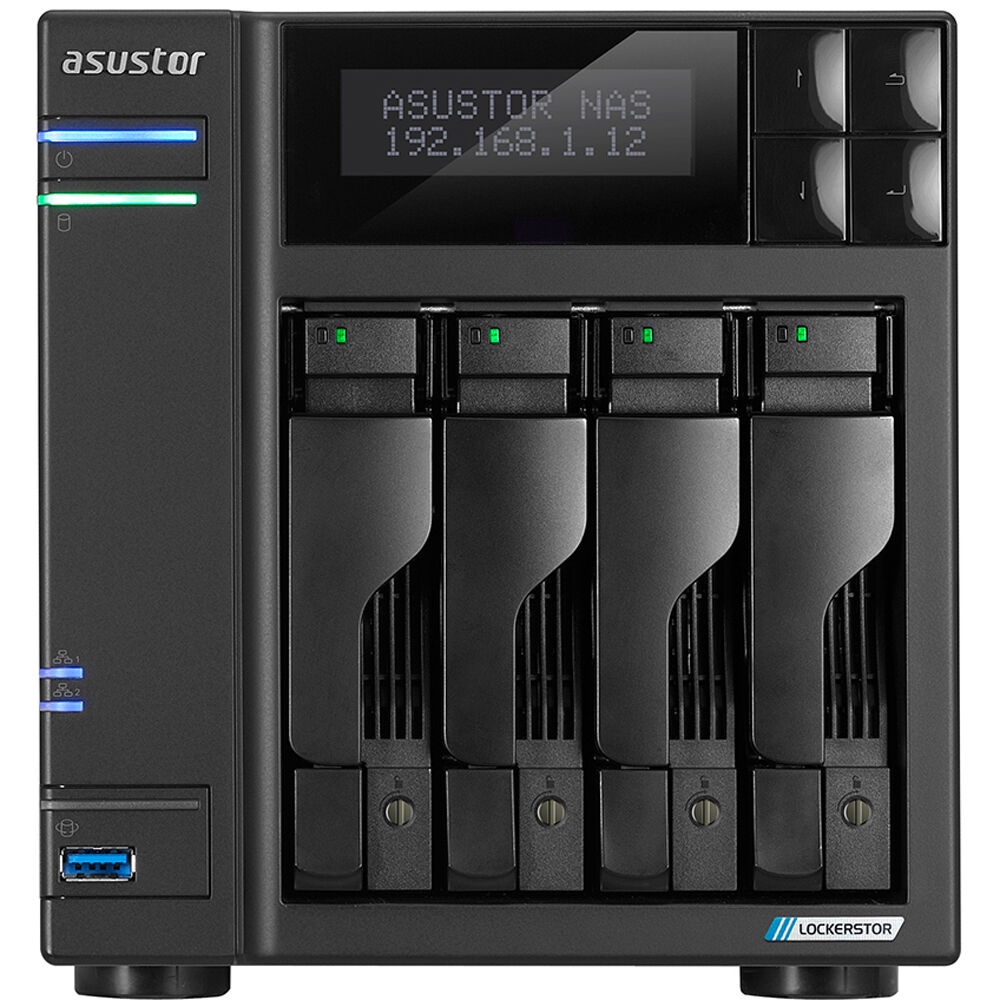 ASUSTOR Lockerstor 4 4GB/8GB AS6604T 4-Bay NAS Tower Server External Storage AS 6604T