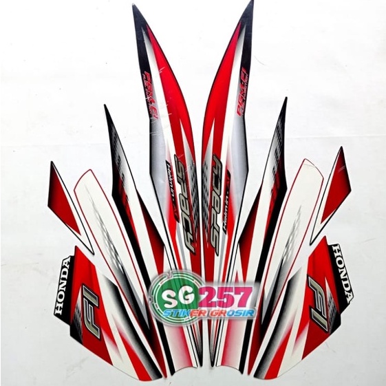 STRPING STICKER LIS LES BODY HONDA SPACY FI 2013 2014 WARNA HITAM MERAH