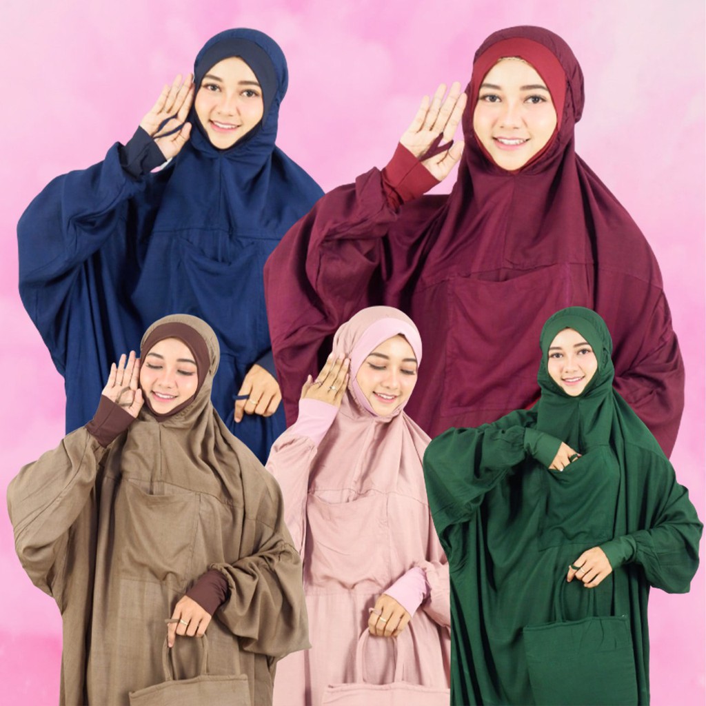 Mukena Terusan Malaysia Manset Rayon Mukenah Jumbo Dewasa Travel