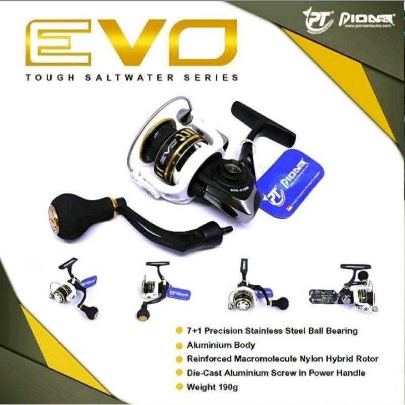 Reel Pancing Pioneer Evo Saltwater 2000 3000 5000 Power Handle