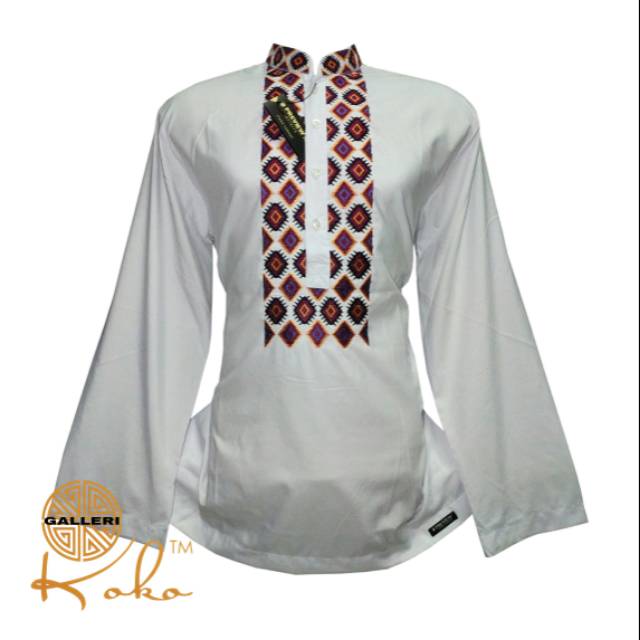 Baju koko preview infinite itang yunasz lengan panjang putih