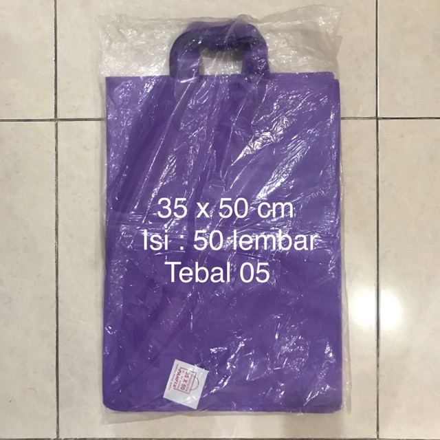 

Tas belanja cangklong shopping bag tas plastik tali soft handle 35x50