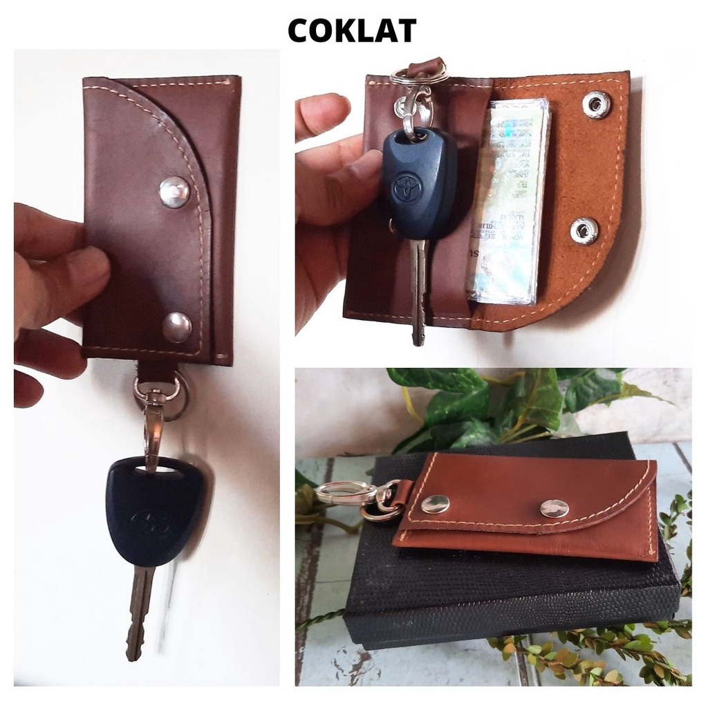 ASGUARD KEY CHAIN WALLET LEATHER KCL01 Dompet Gantungan Kunci Mobil Motor Kulit Asli Ori