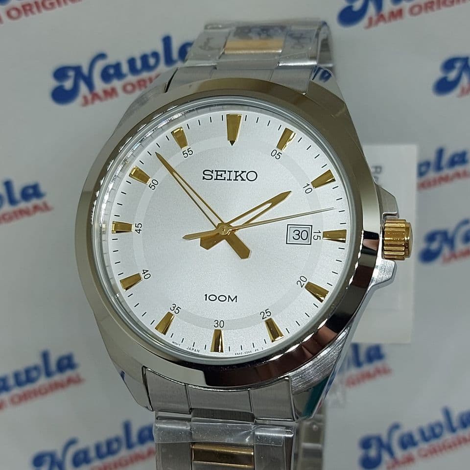 Seiko Quartz SUR211P1 Two Tone Bracelet - Jam Tangan Pria SUR211