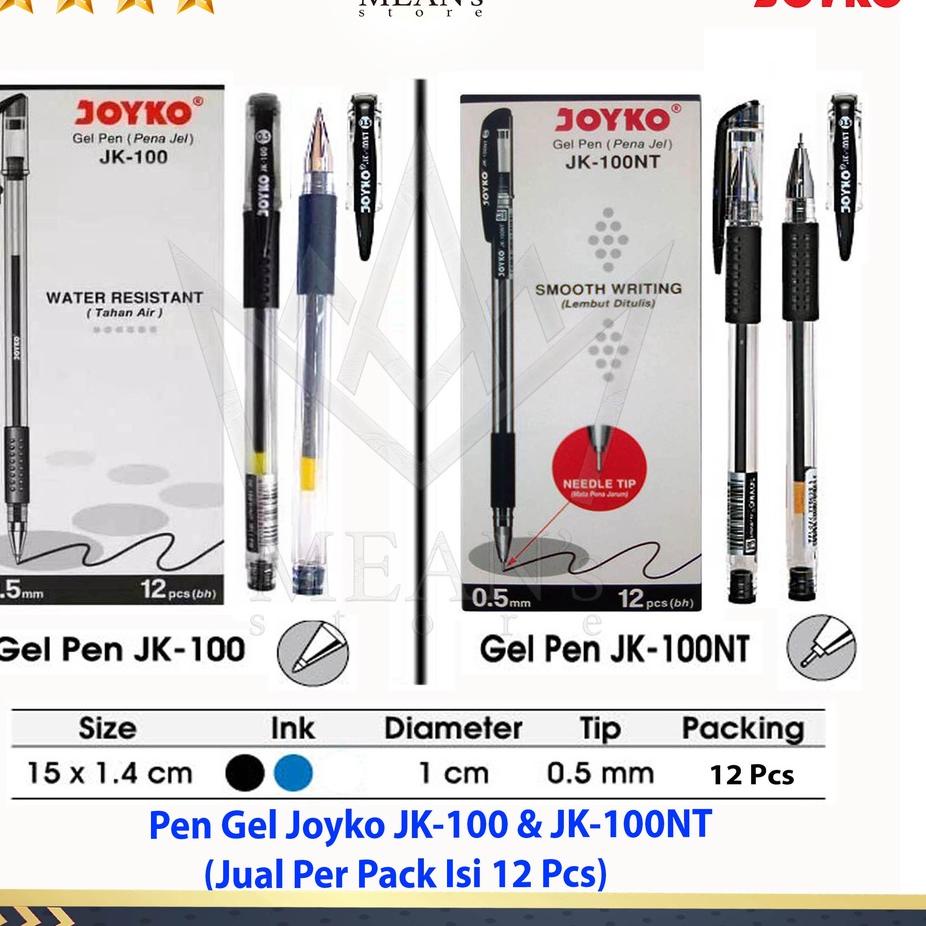 

♜ Pulpen Gel Joyko JK100 & JK100NT 0.5mm / Pen JK 100 JK 100NT ㄿ