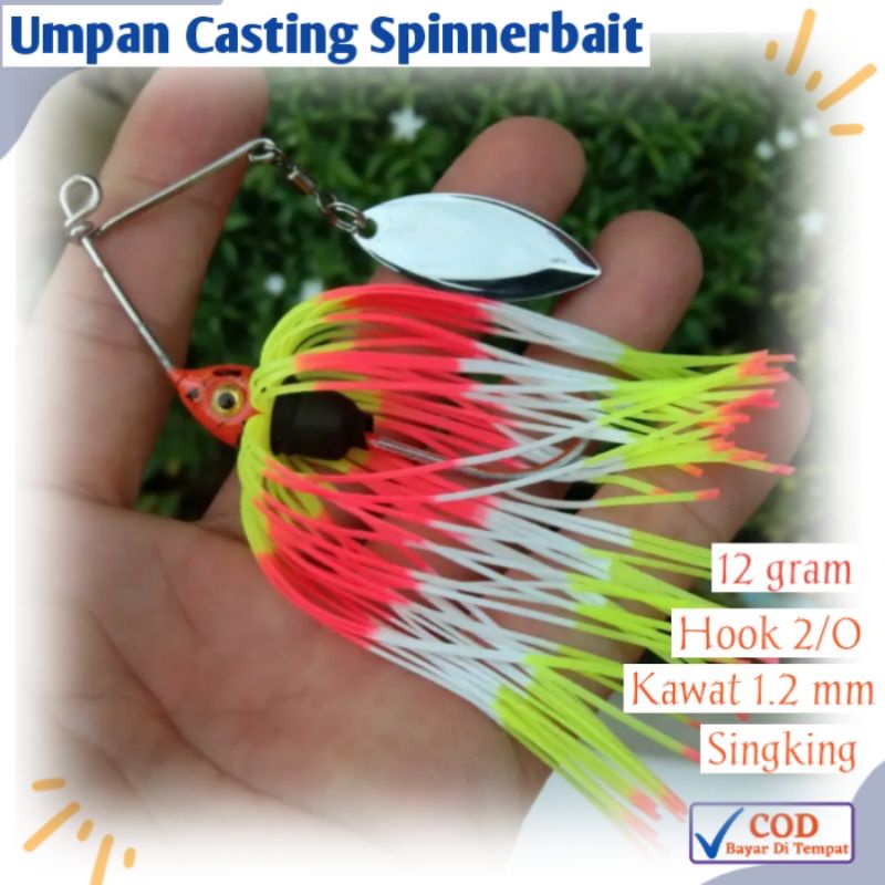 Umpan Casting Spinner Bait Ikan Gabus Toman Kerandang Hampala Tapah Singking Lure bait Dalam