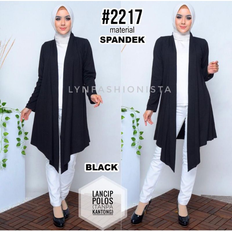 LYNFASHIONISTA-KARDIGAN WANITA PANJANG KAOS SPANDEK RAYON TEBAL ADEM MURAH/VIVIAN