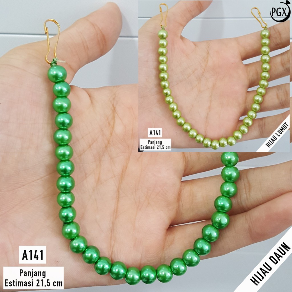 PGX Konektor Masker - Pengait Masker Hijab Mutiara - Aksesoris Masker - A141-HIJAU LUMUT / DAUN