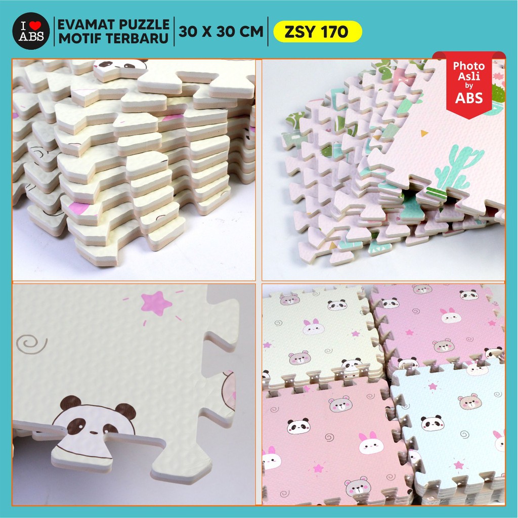 (ABS) ALAS EVAFOAM PUZZLE MOTIF BUNGA PANDA 30 X 30 X 1CM-8