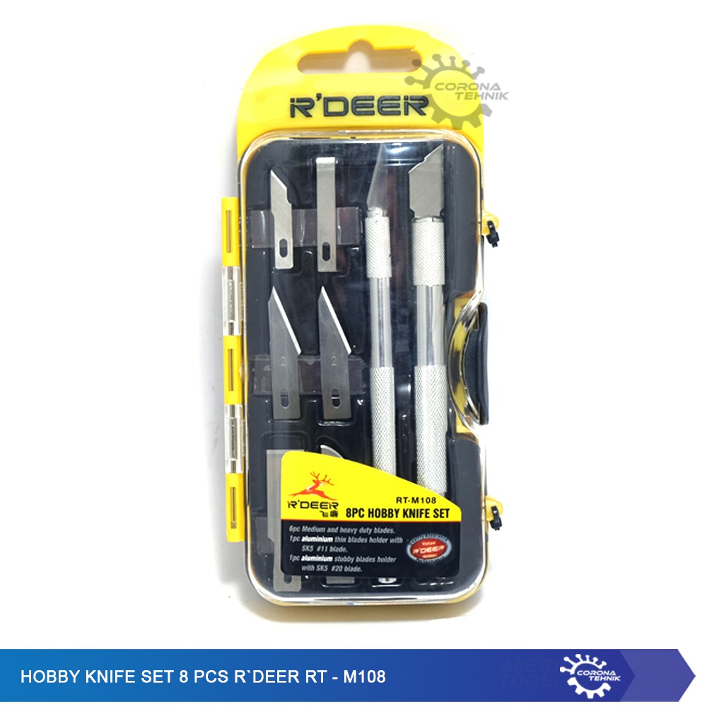 Hobby Knife Set 8 Pcs R`DEER - RT-M108