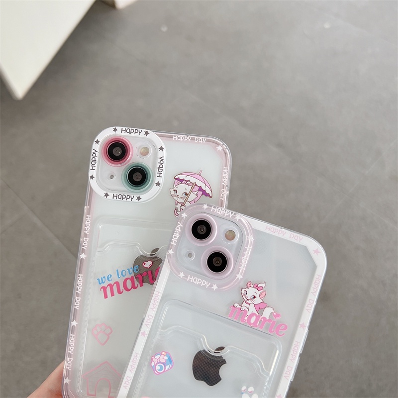 Soft Case Transparan Motif Kartun Kucing Mary Untuk iPhone 12 13 Pro MAX 11 X XR XS MAX 7 8 Plus