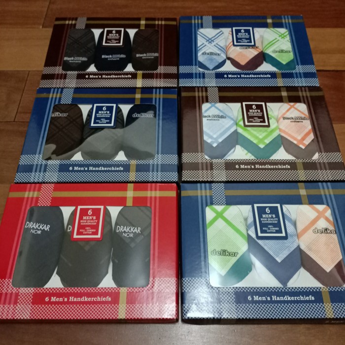 Sapu tangan Pria Katun isi 6pcs