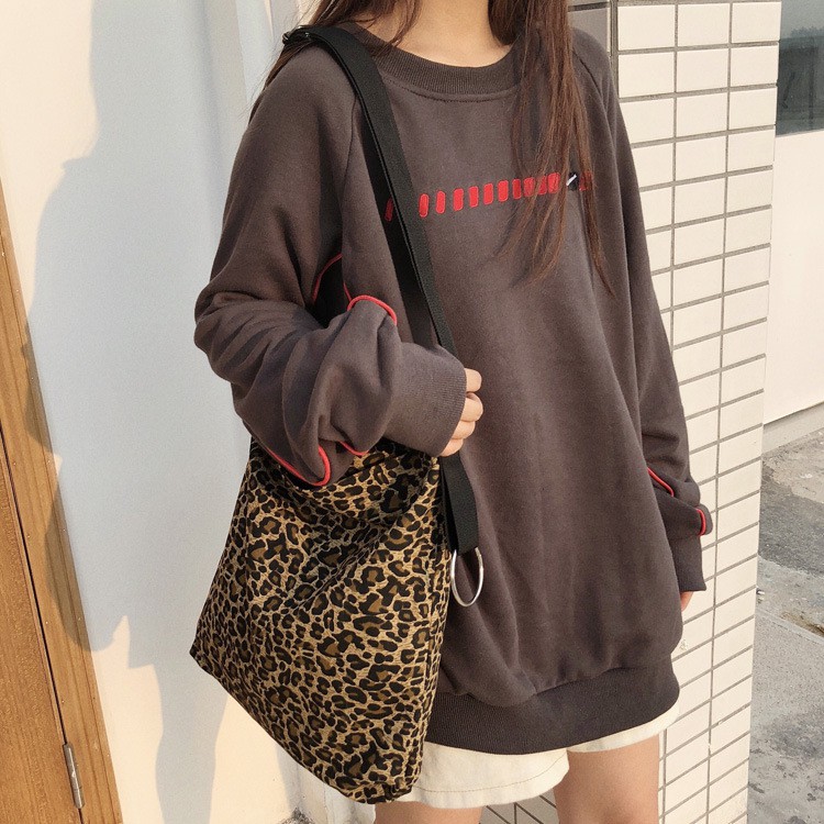 TC-119 tas selempang motif macan leopard harimau wanita import korea jepang sekolah kampus